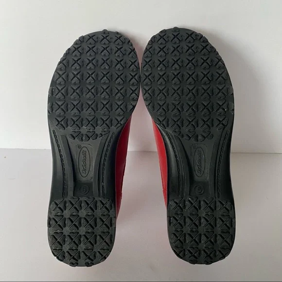 Dr Scholls Double Air Pillo Insole Loafers Shoes Side Zip Leather Red Womens Sz5 - Picture 6 of 6